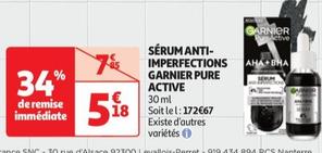 Garnier - Sérum Anti- Imperfections Pure Active offre à 5,18€ sur Auchan Hypermarché