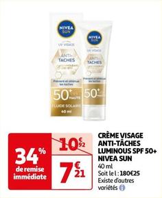 Nivea - Crème Visage 109 Anti-taches Luminous Spf 50+ offre à 7,21€ sur Auchan Hypermarché
