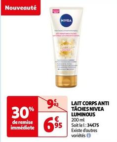 Nivea - Lait Corps Anti Tâches offre à 6,95€ sur Auchan Hypermarché