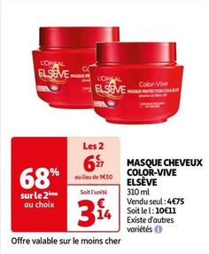 L'oréal - Masque Cheveux Color-Vive Elseve  offre à 3,14€ sur Auchan Hypermarché