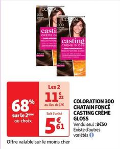 L'Oreal Paris - Coloration 300 Chatain Foncé Casting Crème Gloss offre à 5,61€ sur Auchan Hypermarché