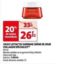 Vichy - Liftactiv Supreme Crème De Jour Collagen Specialist offre à 26,92€ sur Auchan Hypermarché