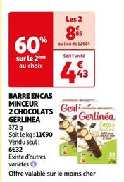 Gerlinea - Barre Encas Minceur 2 Chocolats offre à 4,43€ sur Auchan Hypermarché