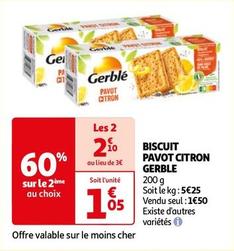 Gerblé - Biscuit Pavot Citron offre à 1,05€ sur Auchan Hypermarché
