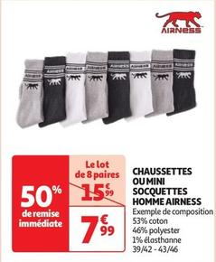 Airness - Chaussettes Oumini Socquettes Homme offre à 7,99€ sur Auchan Hypermarché
