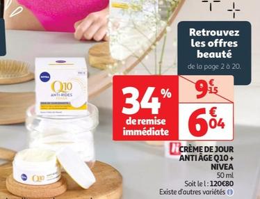 Nivea - Crème De Jour Antiâge Q10+ offre à 6,04€ sur Auchan Hypermarché