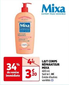 Mixa - Lait Corps Réparateur offre à 3,2€ sur Auchan Hypermarché