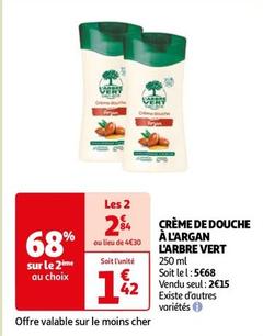 L'arbre Vert - Crème De Douche À L'argan offre à 1,42€ sur Auchan Hypermarché