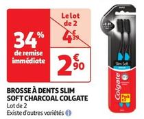 Colgate - Brosse À Dents Slim Soft Charcoal offre à 2,9€ sur Auchan Hypermarché
