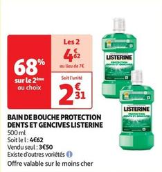 Listerine - Bain De Bouche Protection Dents Et Gencives offre à 3,5€ sur Auchan Hypermarché