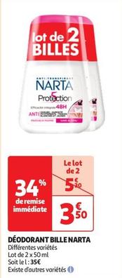 Narta - Déodorant Bille offre à 3,5€ sur Auchan Hypermarché