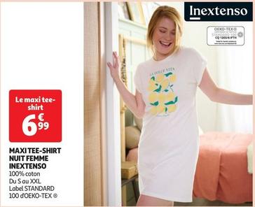 Inextenso Maxi Tee-shirt Nuit Femme offre à 6,99€ sur Auchan Hypermarché