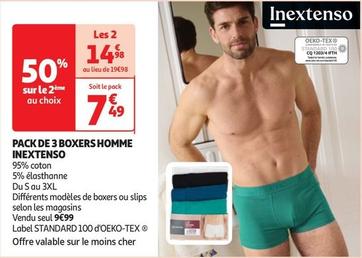 Inextenso - Pack De 3 Boxers Homme offre à 7,49€ sur Auchan Hypermarché