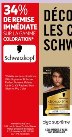Schwarzkopf - Coloration offre sur Auchan Hypermarché