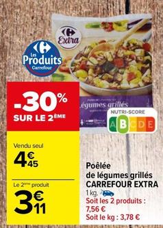Carrefour - Poêlée De Légumes Grillés Extra offre à 4,45€ sur Carrefour Market