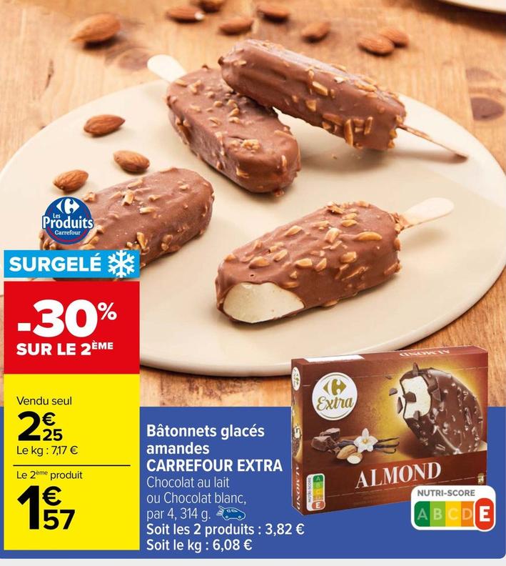Carrefour - Bâtonnets Glacés Amandes Extra offre à 2,25€ sur Carrefour Market