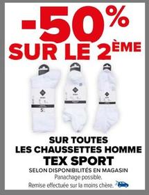 Tex Sport - Sur Toutes Les Chaussettes Homme  offre sur Carrefour