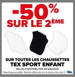 Tex Sport  - Sur Toutes Les Chaussettes Enfant offre sur Carrefour