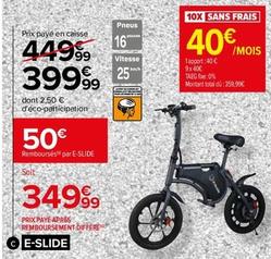 E-Slide - Draisienne Électrique offre à 399,99€ sur Carrefour