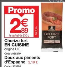 Chorizo offre à 2,89€ sur Promocash