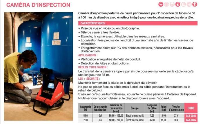 Caméra D'inspection offre sur Loxam
