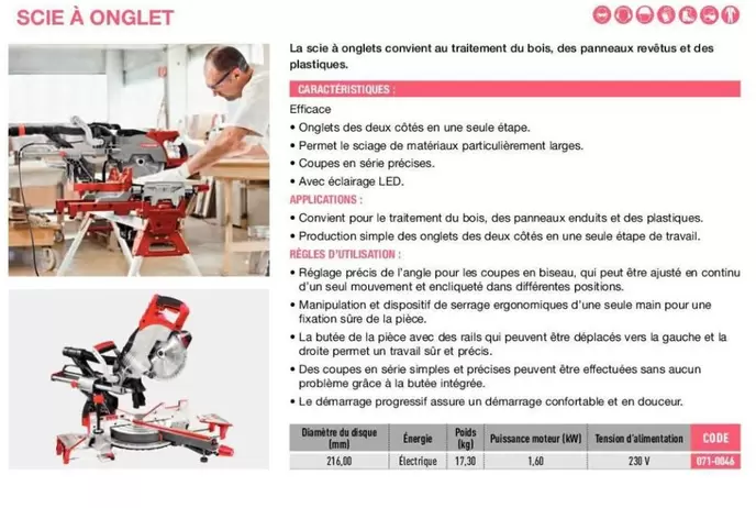 Loxam - Scie À Onglet offre sur Loxam