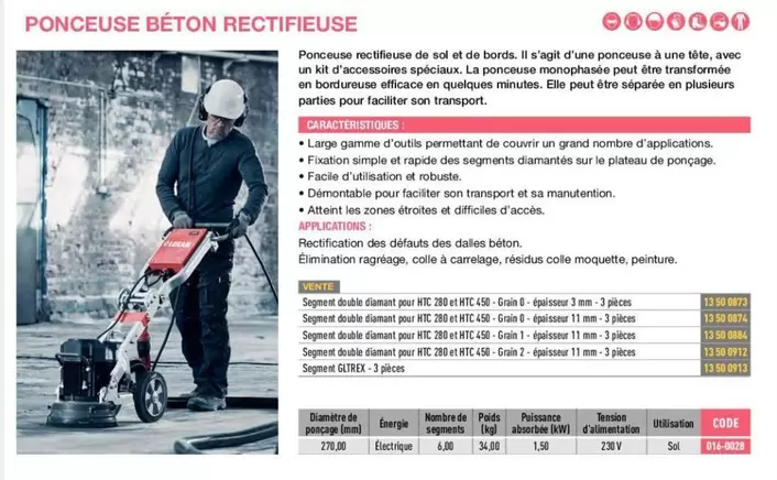 Loxam - Ponceuse Béton Rectifieuse offre sur Loxam