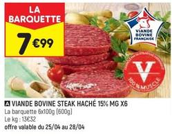viande bovine steak haché 15% mg