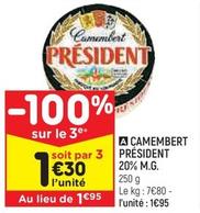 Président - Camembert 20% M.g. offre à 1,95€ sur Leader Price