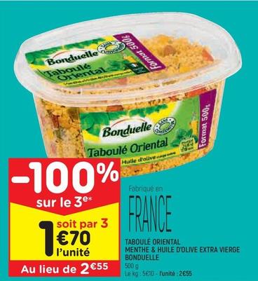 Bonduelle - Taboulé Oriental Menthe & Huile D'olive Extra Vierge offre à 2,55€ sur Leader Price