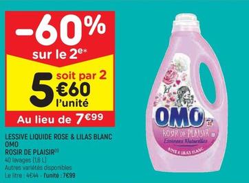 Omo - Lessive Liquide Rose & Lilas Blanc Rosir De Plaisir