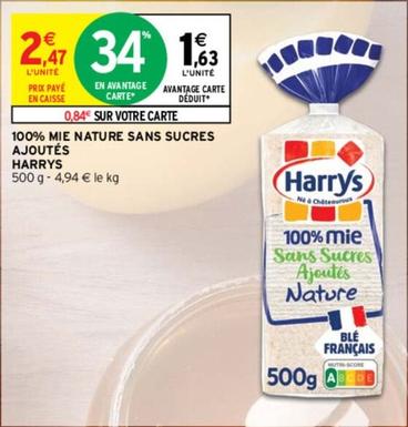 Harry'S - 100% Mie Nature Sans Sucres Ajoutés offre à 1,63€ sur Intermarché