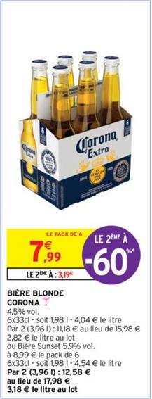 Corona - Bière Blonde offre à 7,99€ sur Intermarché
