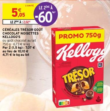 Kellogg's - Céréales Trésor Goût Chocolat Noisettes offre à 5,05€ sur Intermarché