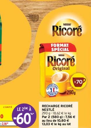 Nestlé - Recharge Ricoré offre à 5,4€ sur Intermarché