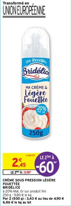 Bridélice - Crème Sous Pression Légère Fouettée