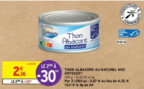 Odyssée - Thon Albacore Au Naturel MSC