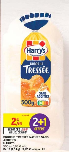 Harry's - Brioche Tressée Nature Sans Additifs offre à 2,94€ sur Intermarché