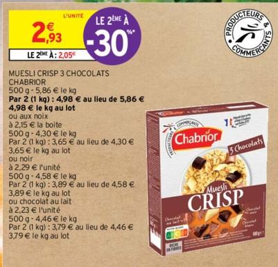 Chabrior - Muesli Crisp 3 Chocolats