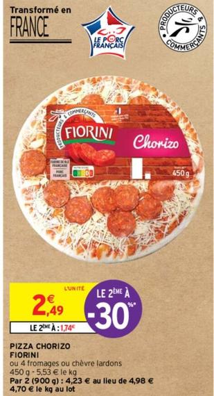 Fiorini - Pizza Chorizo  offre à 2,49€ sur Intermarché