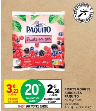 Paquito - Fruits Rouges Surgelés offre à 2,58€ sur Intermarché