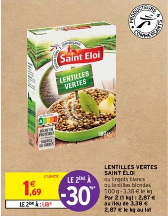 Saint Eloi - Lentilles Vertes offre à 1,69€ sur Intermarché