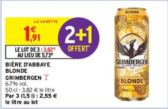 Grimbergen - Bière D'abbaye Blonde offre à 1,91€ sur Intermarché
