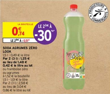 Look - Soda Agrumes Zéro offre à 0,74€ sur Intermarché