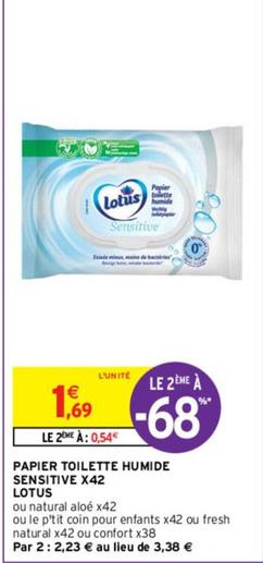 Lotus - Papier Toilette Humide Sensitive offre à 1,69€ sur Intermarché