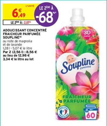 Soupline - Adoucissant Concentré Fraicheur Parfumée offre à 6,49€ sur Intermarché