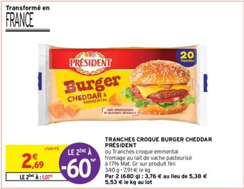 Président - Tranches Croque Burger Cheddar