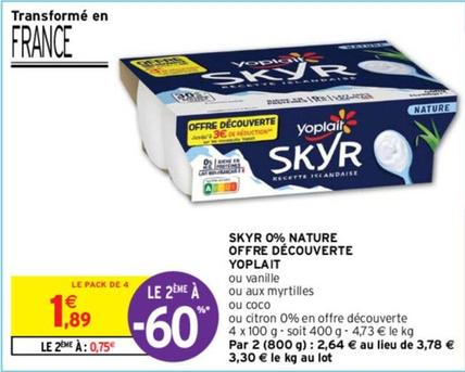 Yoplait - Skyr 0% Nature Offre Découverte