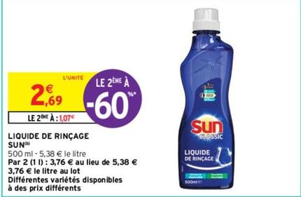 Sun - Liquide De Rinçage offre à 2,69€ sur Intermarché