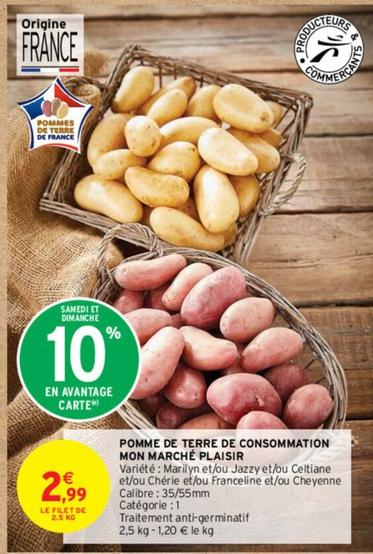 Mon Marche Plaisir - Pomme De Terre De Consommation  offre à 2,99€ sur Intermarché